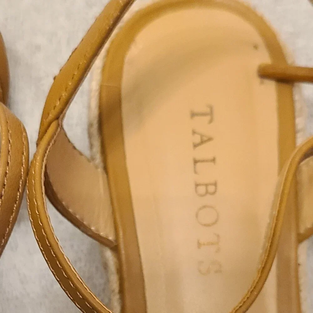 TALBOTS PAMELA TWIST PLAID ESPADRILLE WEDGES IN MADRAS PLAID